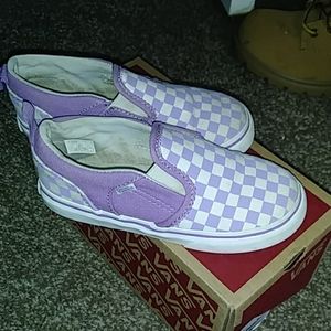 Size 10 toddlers lilac checker vans